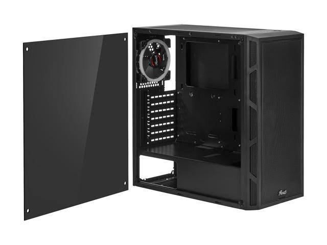 Rosewill ATX Mid Tower Gaming PC Computer Case with Dual Ring Blue LED Fans 360