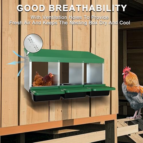 Chicken Nesting Box, 6 Compartments Chickens Egg Laying Nest Boxes for Hens