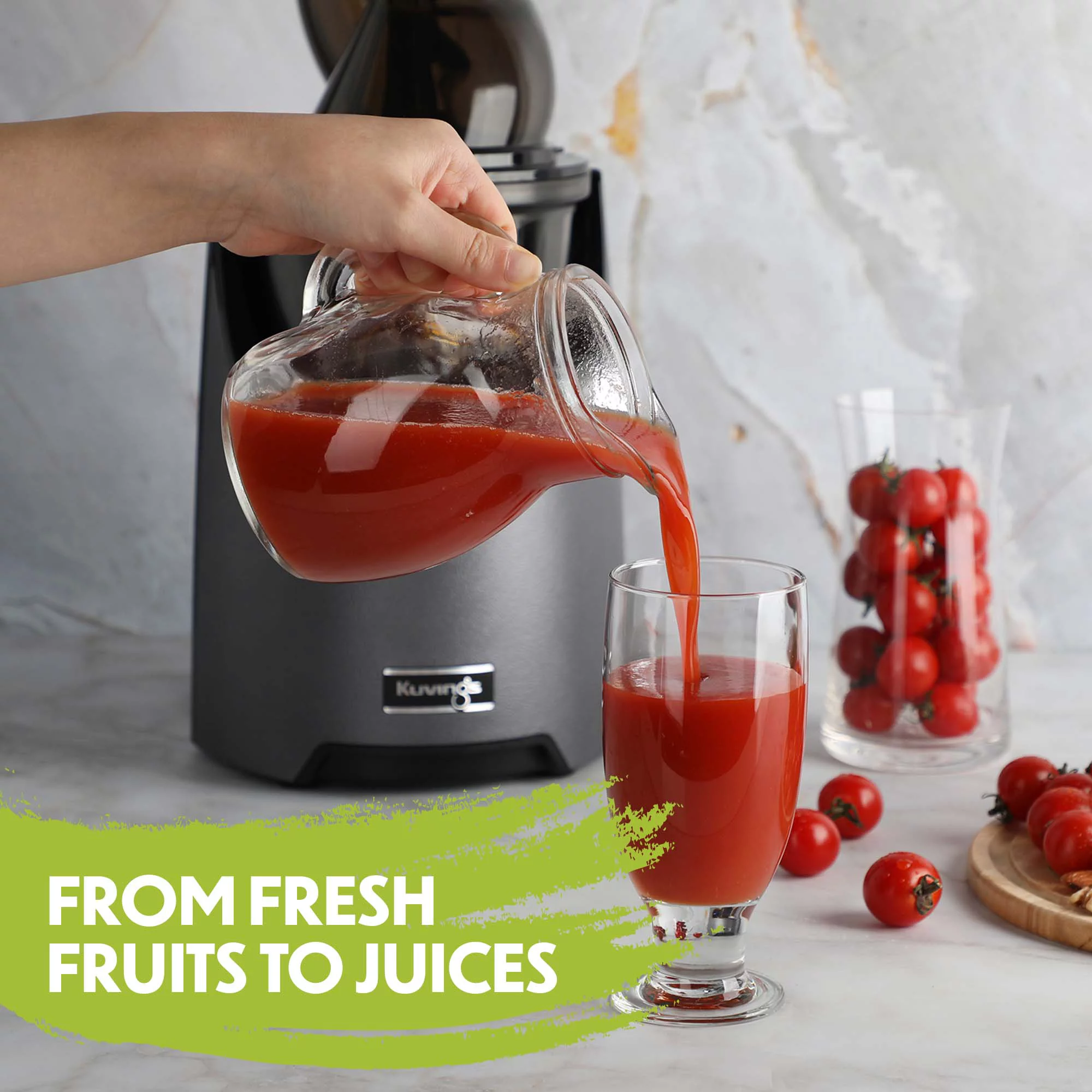 Kuvings Whole Slow Juicer EVO820GM, Wider 82mm Leather Pattern New Design