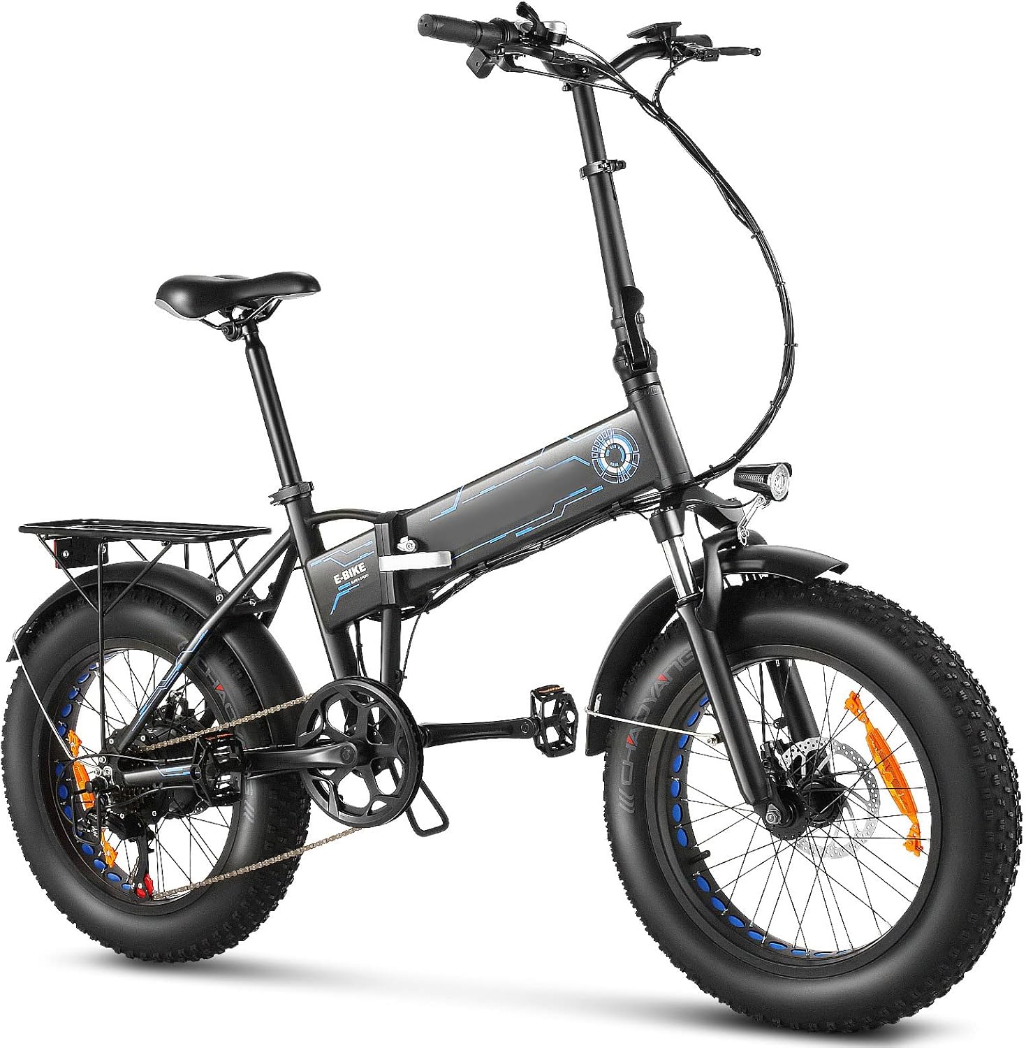 ANCHEER Electric Bike, 20'' X 4.0'' Fat Tire Electric Bike 500W Folding Electric Bike Features 36V 12.5Ah Built-in Battery, LCD Display and 6 Speed