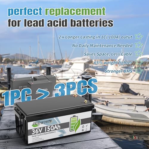 12V 100Ah LiFePO4 Battery, Rechargeabel Deep Cycle Lithium Batteries, 100A BMS with Low-Temp Protection, Perfect for RV, Solar, Boat, Marine