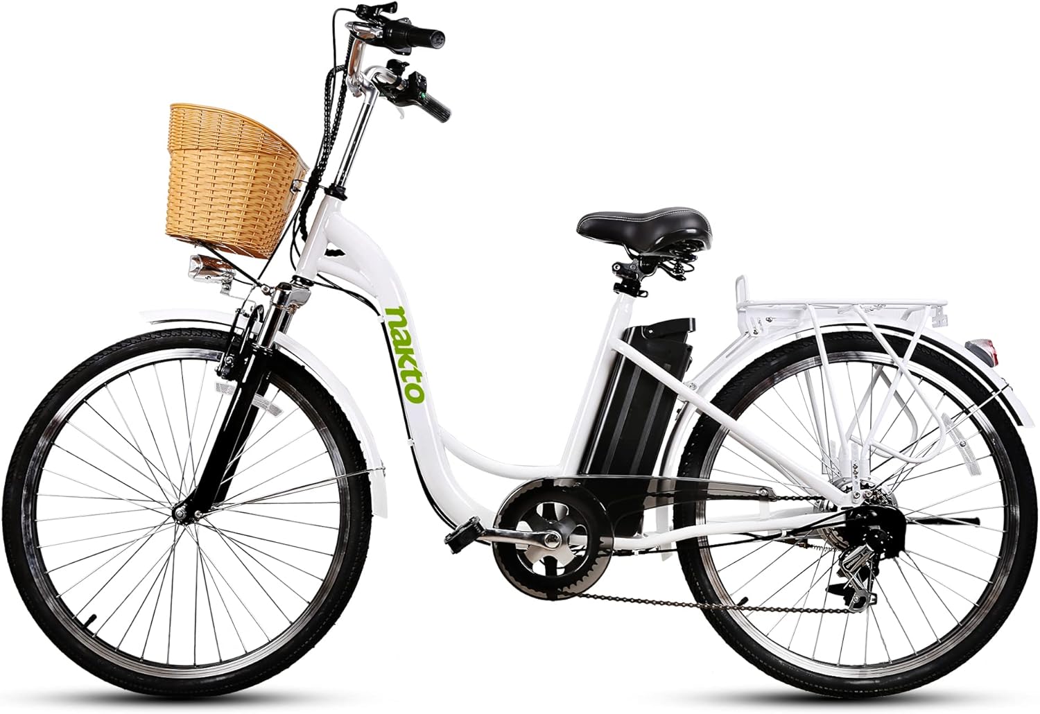 Cruiser Electric Bike Women&Men Brushless Gear Motor Ebike with Removable Waterproof Large Capacity Lithium Battery and Commuter E-Bike