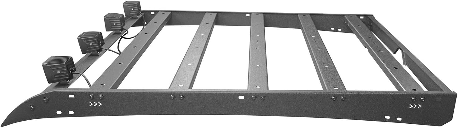 Hooke Road Tacoma Top Roof Rack Cargo Carrier w/4x18W LED Lights for 2/3 Gen Tacoma 2005-2022 (4-Doors Double Cab only)