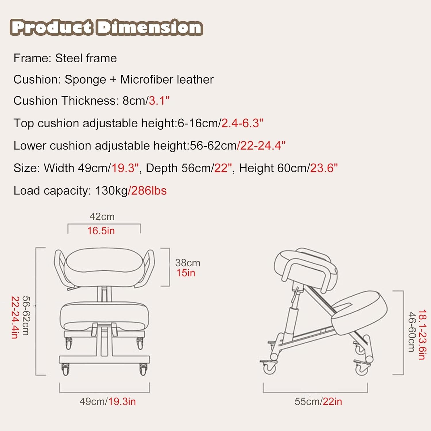 Desk Kneeling Chairs Posture Chair for Desk - Ergonomic Chair Kneeling Chair with Arm