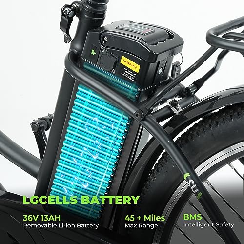 isinwheel M60 Electric Bike for Adults 750W 28mph Ebike with 48V 13Ah Removable Battery, USB Charging Port, 7 Speed Gearshift