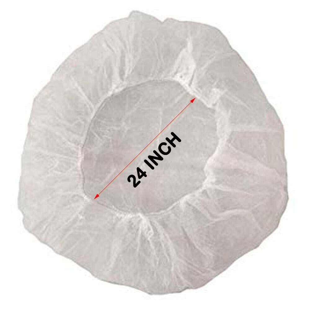 Disposable White Bouffant Cap - Hair Net - 24 inch - 100 Pcs per Pack