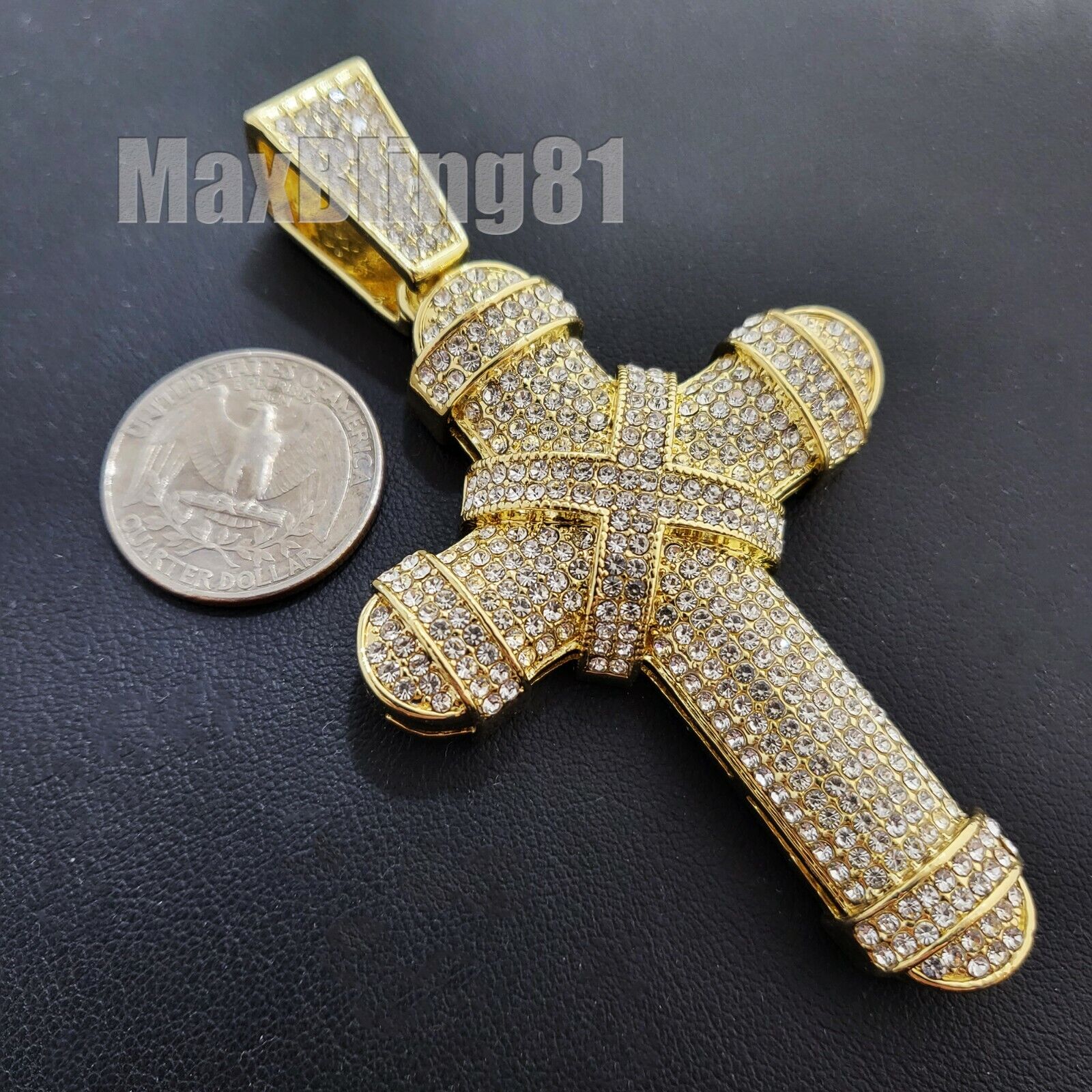 Hip Hop Jewelry Holy Large Cross & 10mm 18" 20" 24" 30" Cuban Chain Necklace