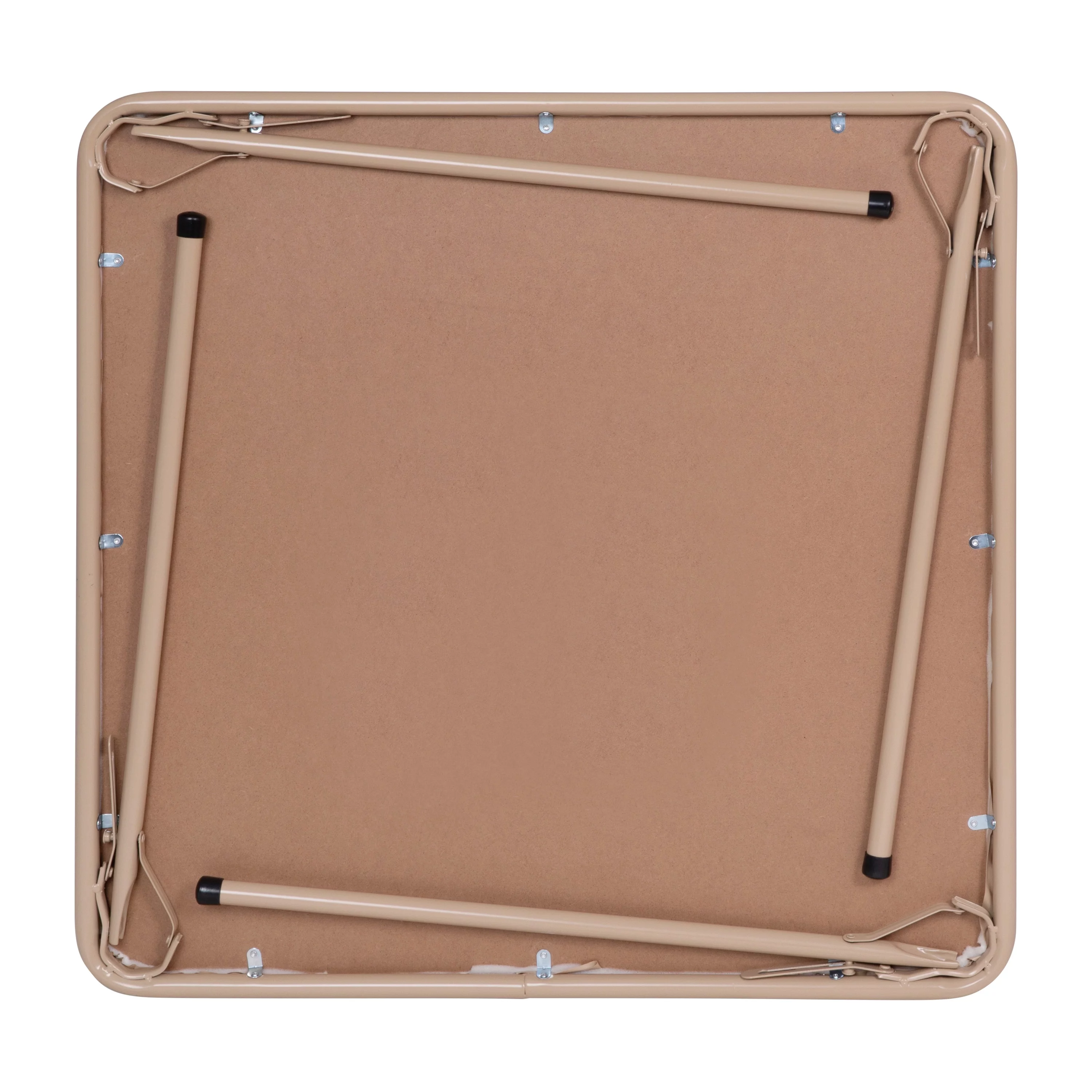 Flash Furniture Madison Vinyl 5-Pcs Folding Game Table and Chair Set, Tan