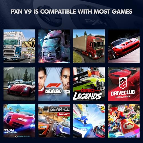 PXN Racing Wheel - Steering Wheel V9 Driving Wheel 270°/ 900° Degree Vibration Gaming Steering Wheel with Shifter and Pedal for PS4,PC,PS3