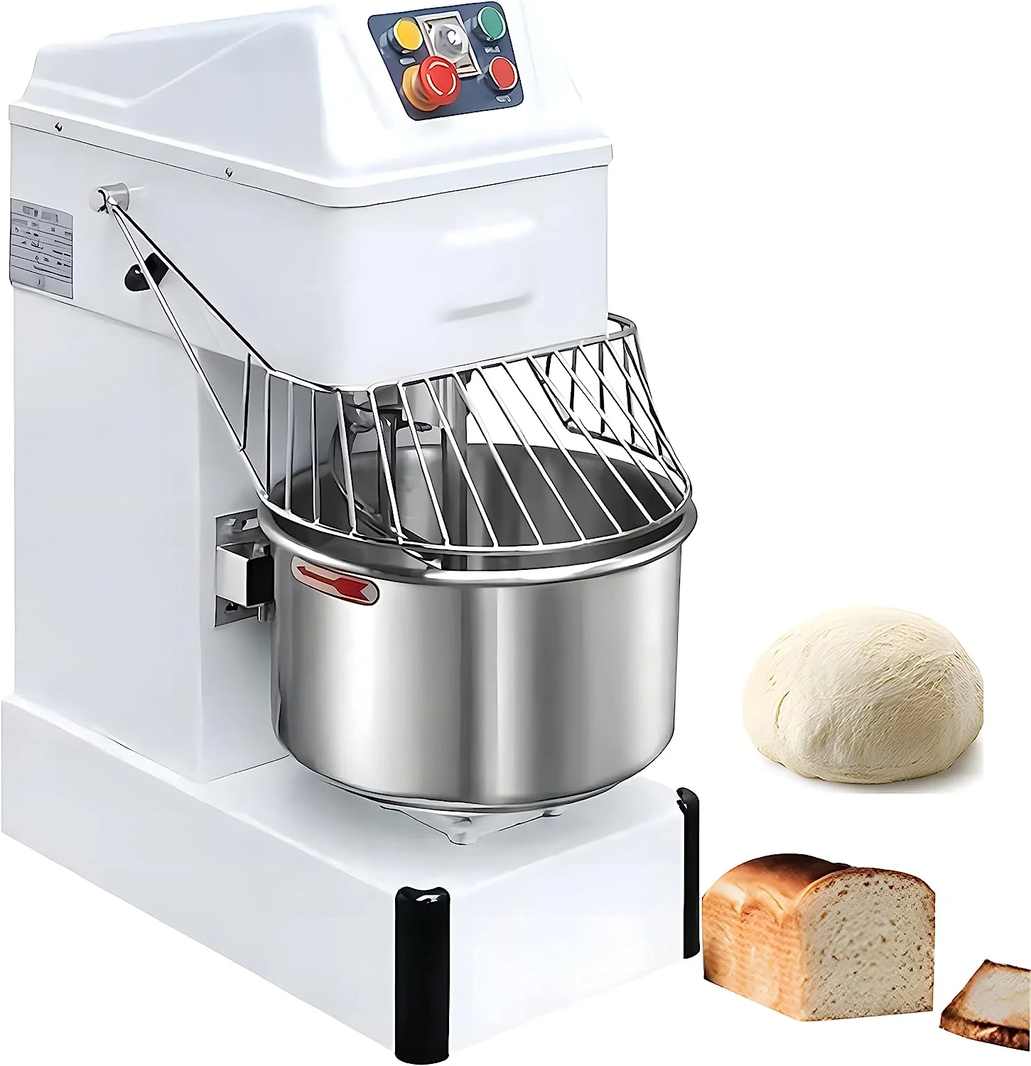 EQCOTWEA Commercial Dough Mixer Food Mixer Dough Kneading Machine Electric Double-speed