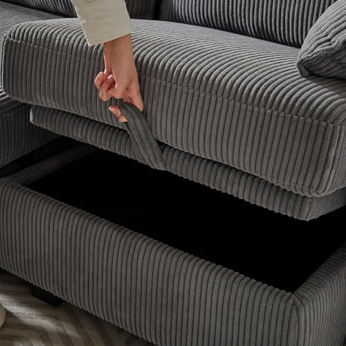 Oversized Modular Storage Sectional Sofa Customizable Seating Group Sofa&Couch Convertible Sleeper Sofabed with Movable Ottomans and Seat