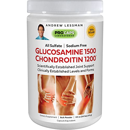 ANDREW LESSMAN Glucosamine 1500 Chondroitin 1200-180 Servings Bulk Powder – 100% Sulfate Form