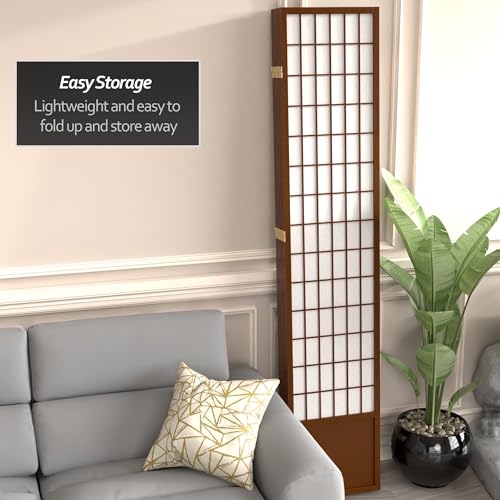 Red Lantern 7 ft. Tall Window Pane Shoji Screen-White-3 Panels Room Divider