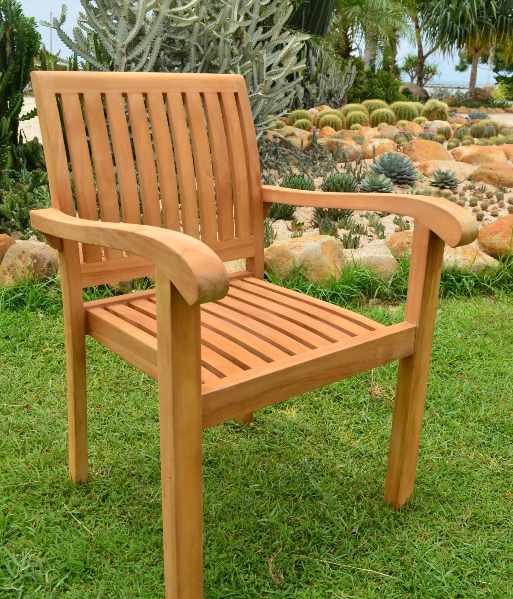 Teak Dining Set:10 Seater 11 Pc - Large 118" Oval Table And 10 Napa Stacking Arm Chairs Outdoor Patio Grade-A Teak Wood WholesaleTeak #WMDSNPq