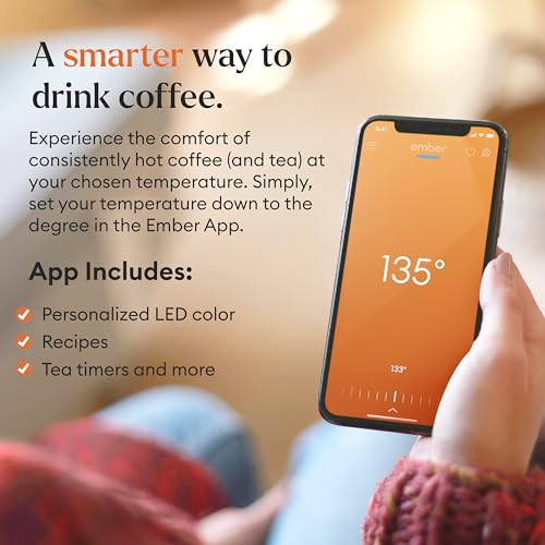Ember Temperature Control Smart Mug 2, 14 Oz, App-Controlled Heated Coffee Mug with 80 Min Battery Life and Improved Design, Black