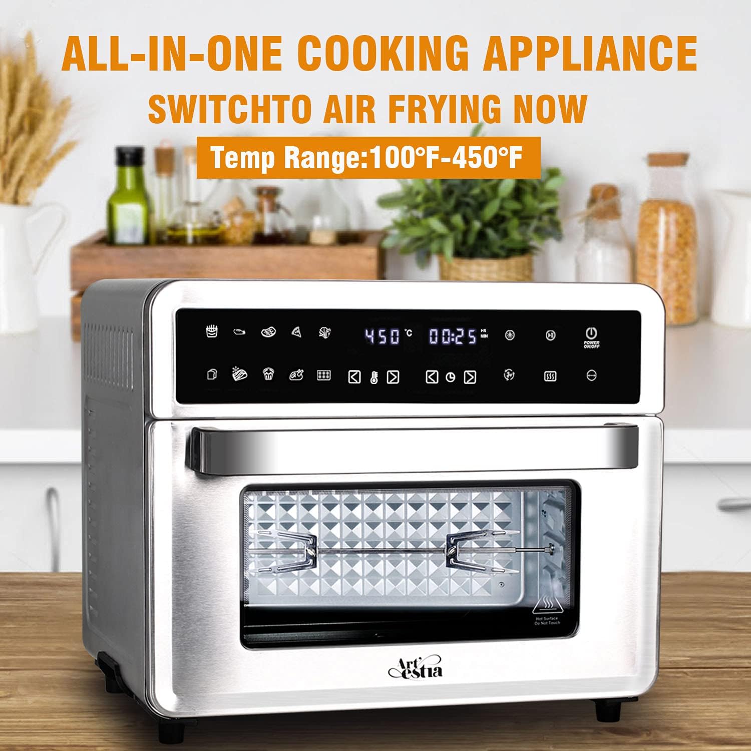 Artestia 26QT Air Fryer Oven - Versatile, Healthier, Easy to Use, Large Family Size