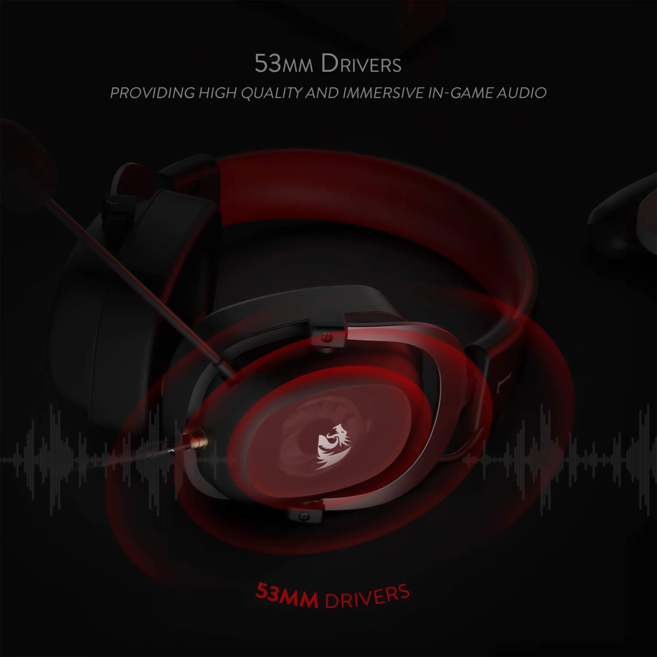 Redragon H510 Zeus Wired Gaming Headset - 7.1 Surround Sound - Memory Foam Ear Pads - 53MM Drivers - Detachable Microphone