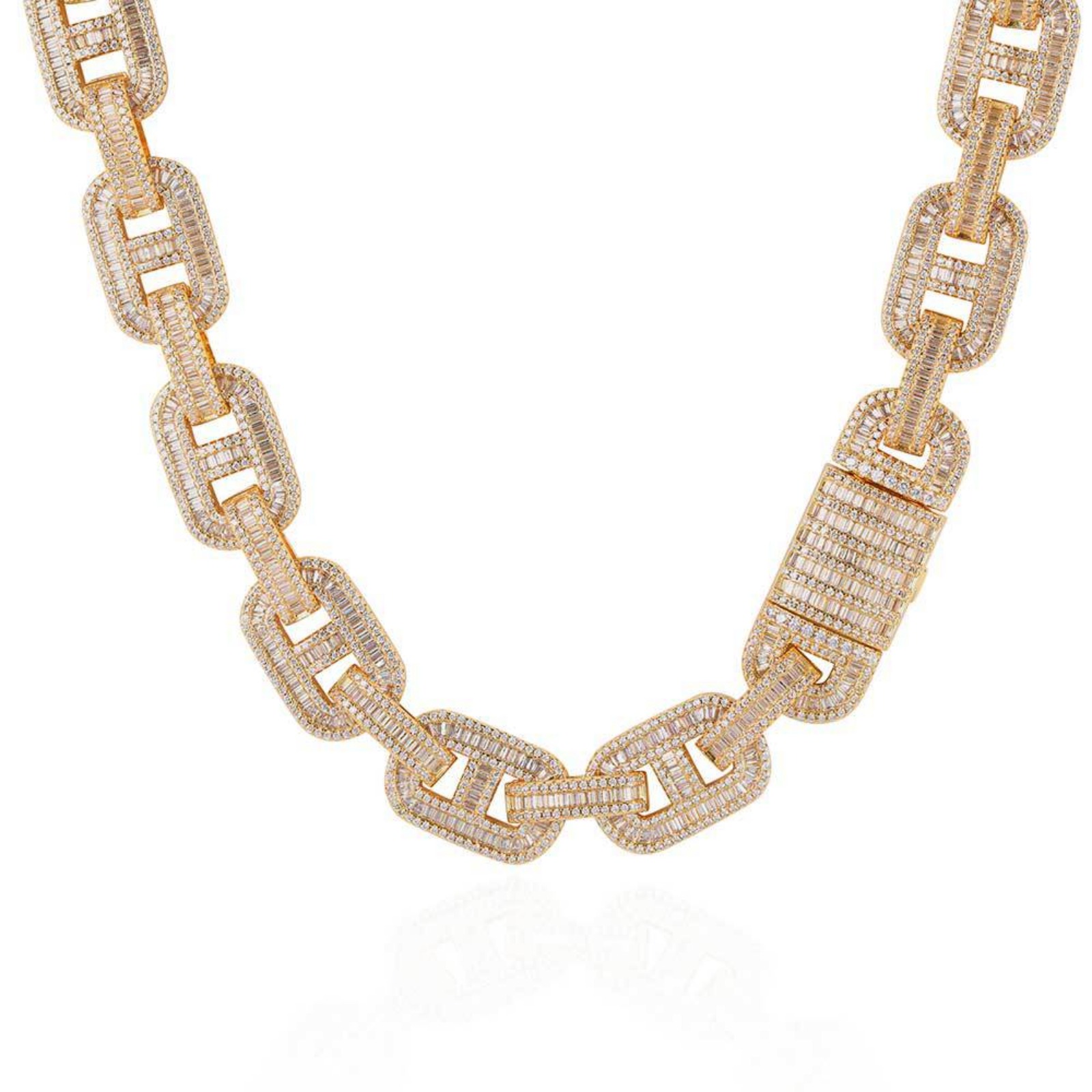 Solid Thick Miami Cuban Link Chain for Men, Width 15mm Big Iced Out Men Cuban Chains, Sparkling Hip Hop Cuban Link Necklace, 16-24 Inch