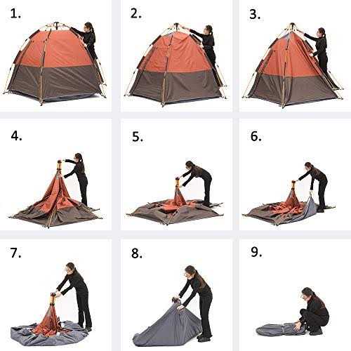 Toogh 3-4 Person Camping Tent 60 Seconds Set Up Tent Waterproof Pop Up Hexagon Outdoor Sports Tent Camping Sun Shelters - Sports Supplies Online Store