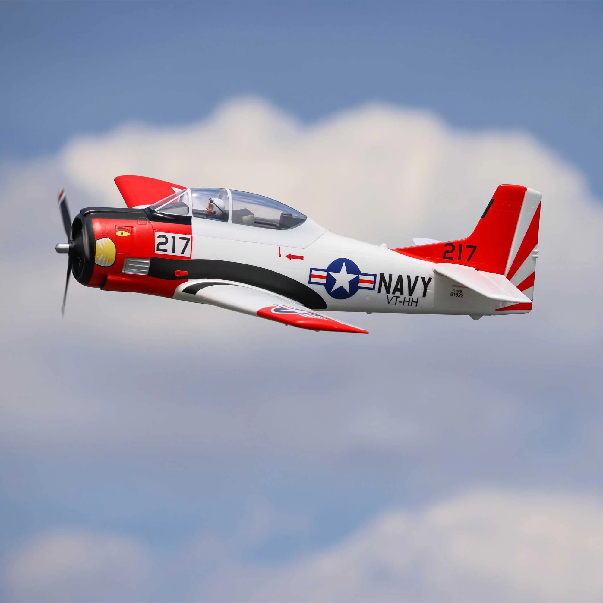E-flite RC Airplane T-28 Trojan 1.2m BNF Basic Transmitter Battery and Charger Not Included with Smart EFL18350 Airplanes B&F Electric