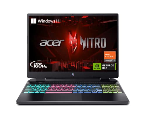 Acer Nitro 16 Gaming Laptop | AMD Ryzen 7 7840HS OctaCore CPU | NVIDIA GeForce RTX 4060 Laptop GPU | 16" WUXGA 165Hz IPS Display | 16GB DDR5 | 512GB
