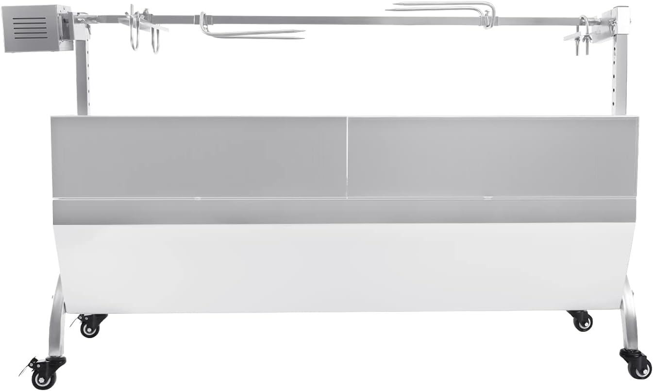 Samger Stainless Steel Rotisserie Roaster 45 Inches 20W Rotisserie Grill Portable BBQ Charcoal Grill Supporting 88LBS for Pig Chicken Lamb