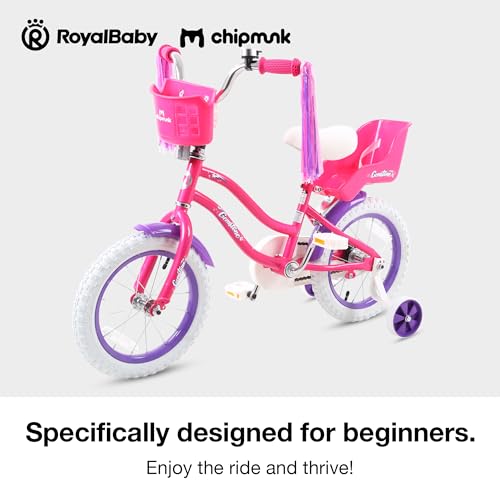 Chipmunk Kids Bike Toddlers 12 14 16 18 Inch Wheel Bicycle Beginners Boys Girls Ages 3-11 Years, Multiple Color Options
