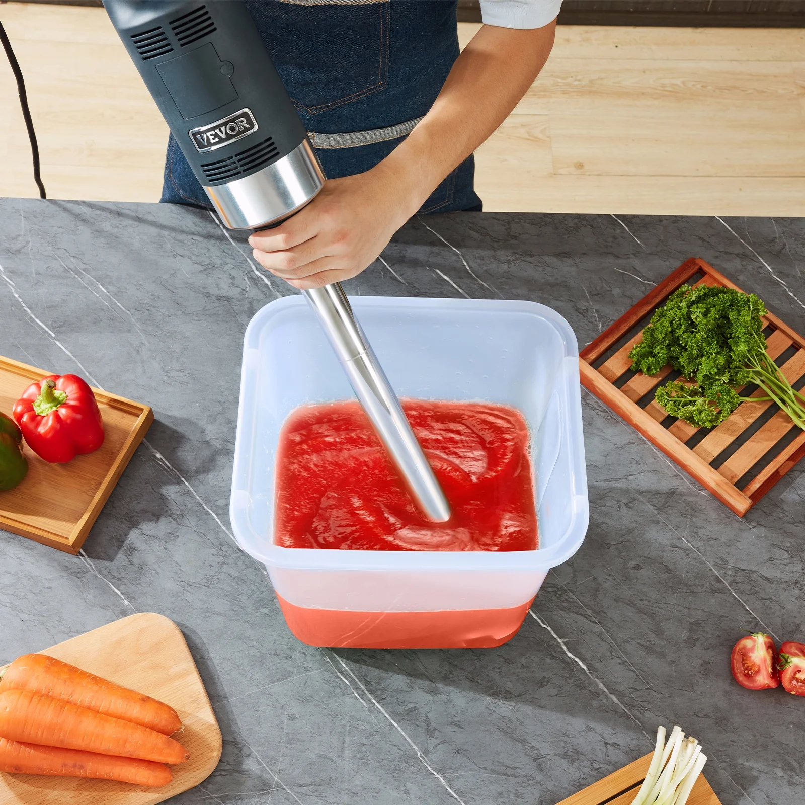 VEVOR Commercial Immersion Blender Heavy Duty Hand Mixer 750W Variable Speed