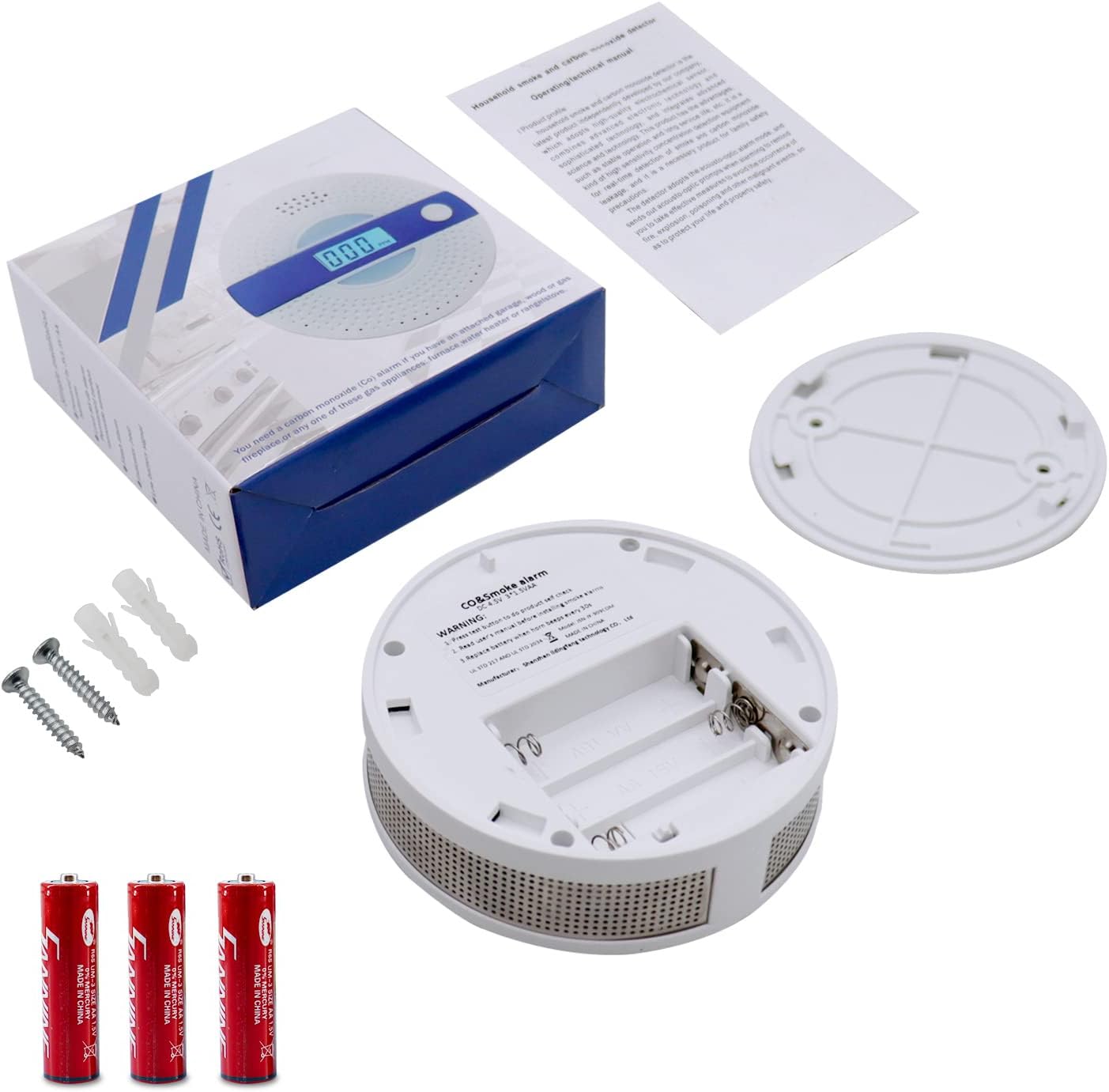 Cqlunuoly 2 Pack Smoke Detector Carbon Monoxide Detectors Combo Fire Ring Smoke and Carbon Monoxide Detector First Alert Nest Smoke and Carbon
