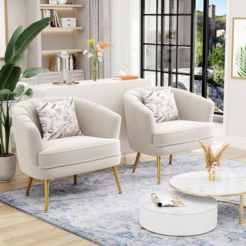 Andeworld Velvet Accent Chair, Upholstered Modern Single Sofa Side Chair