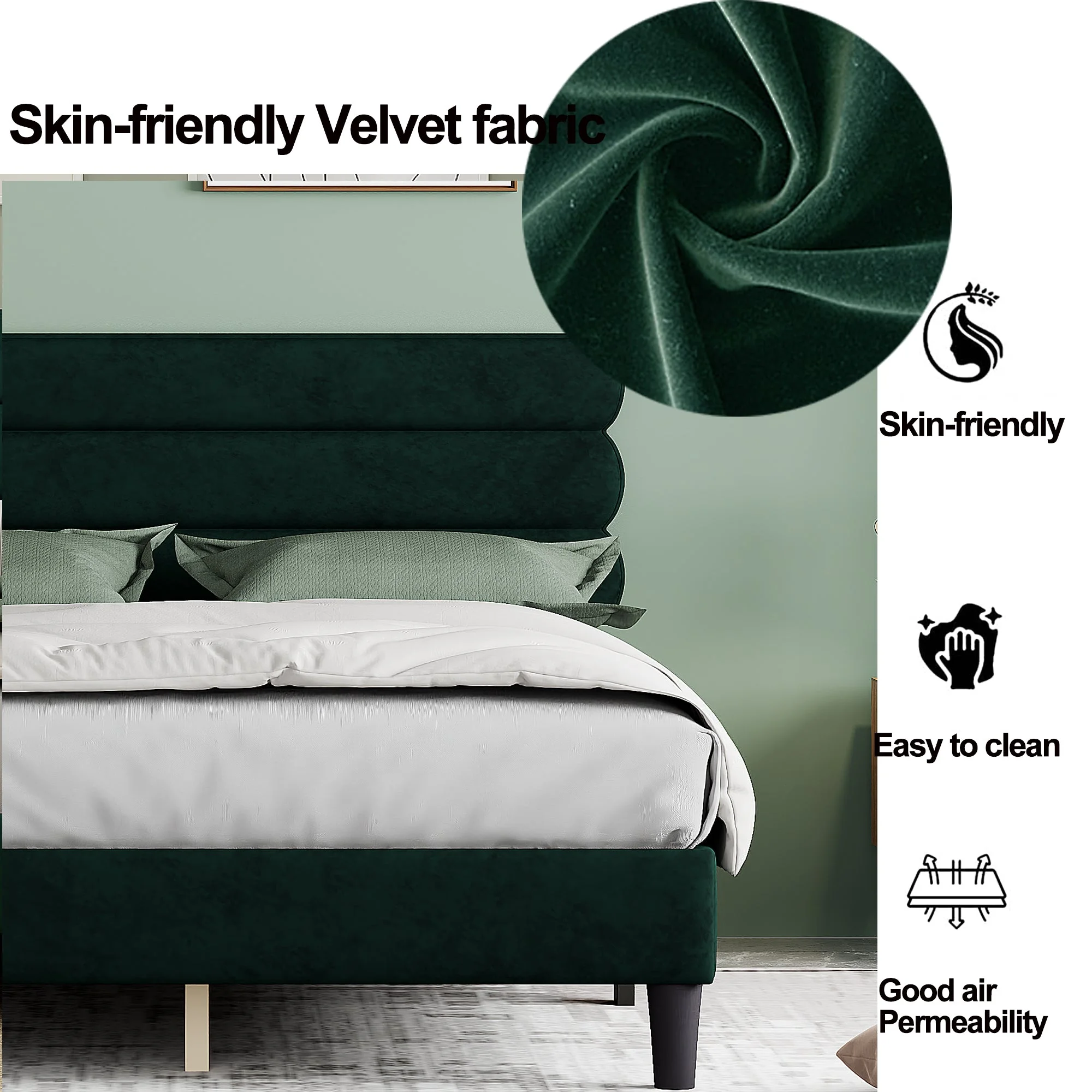 Wee Queen Size Bed Frame  - Green
