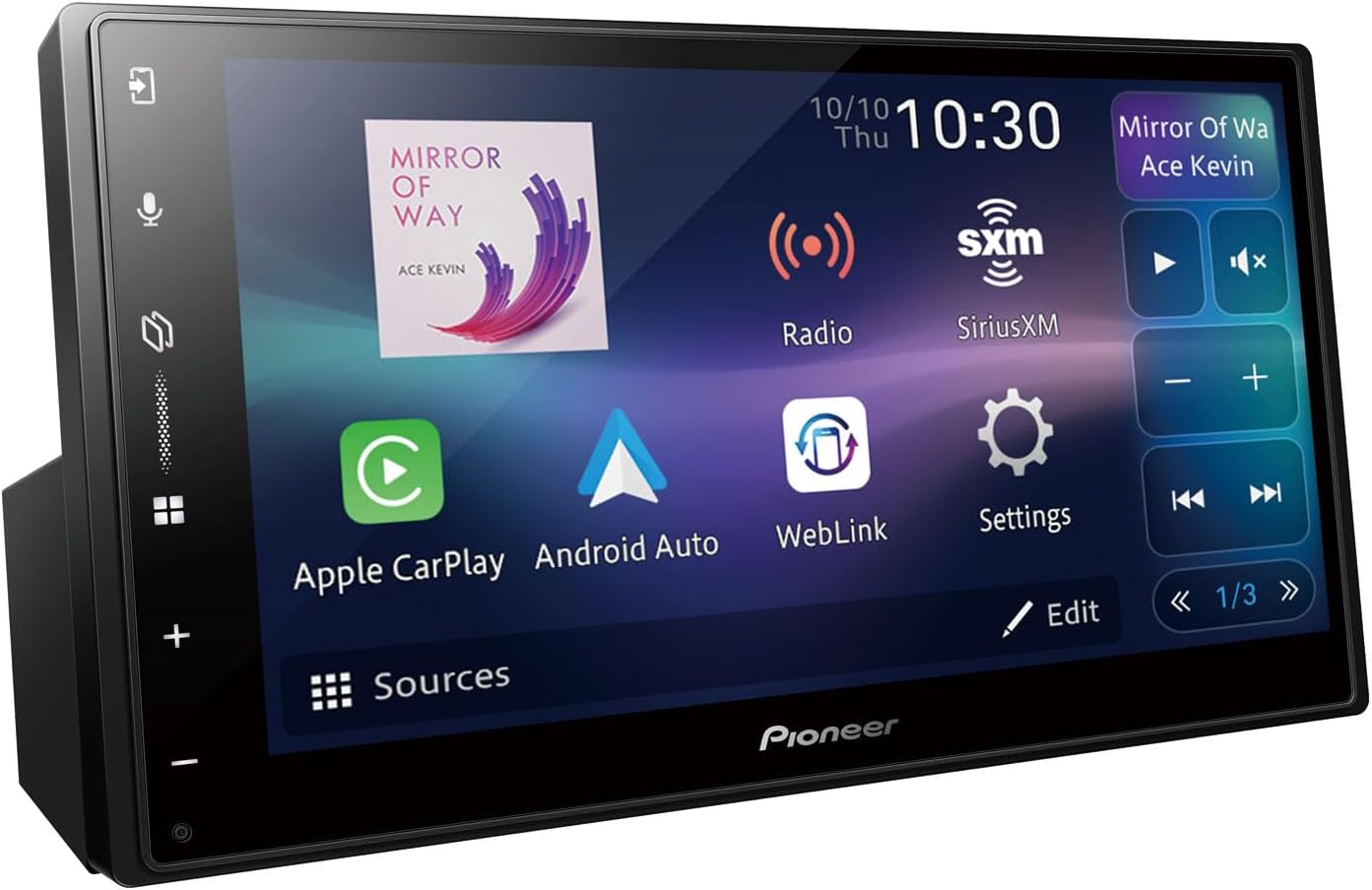 Pioneer DMH-W3000NEX 6.8" Double Din Multimedia Digital Media Receiver, Wireless Apple CarPlay and Android Auto, Bluetooth, Backup Camera Compatible