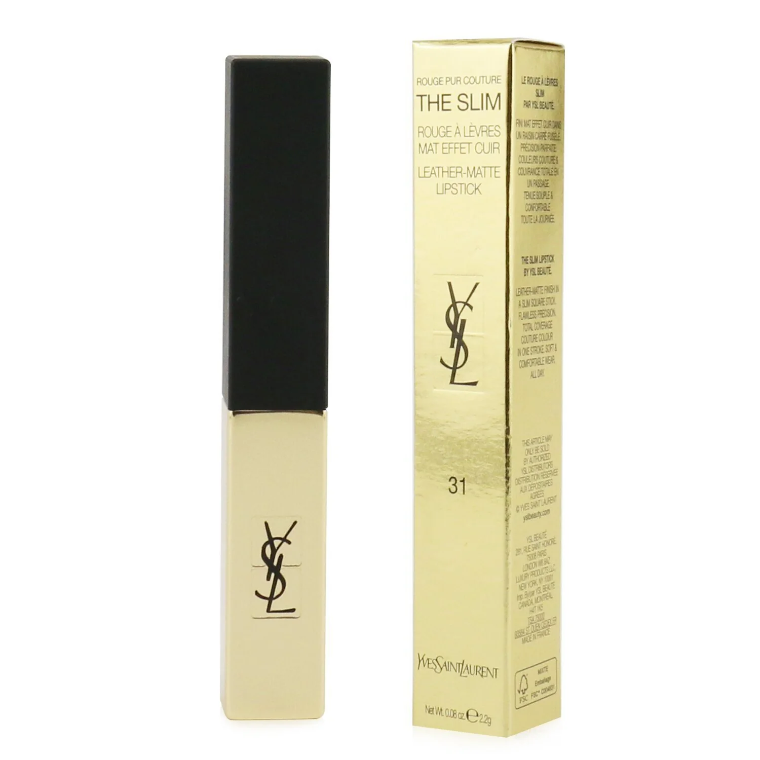 Yves Saint Laurent Rouge Pur Couture The Slim Leather Matte Lipstick - # 32 Rouge Rage  2.2g/0.08oz