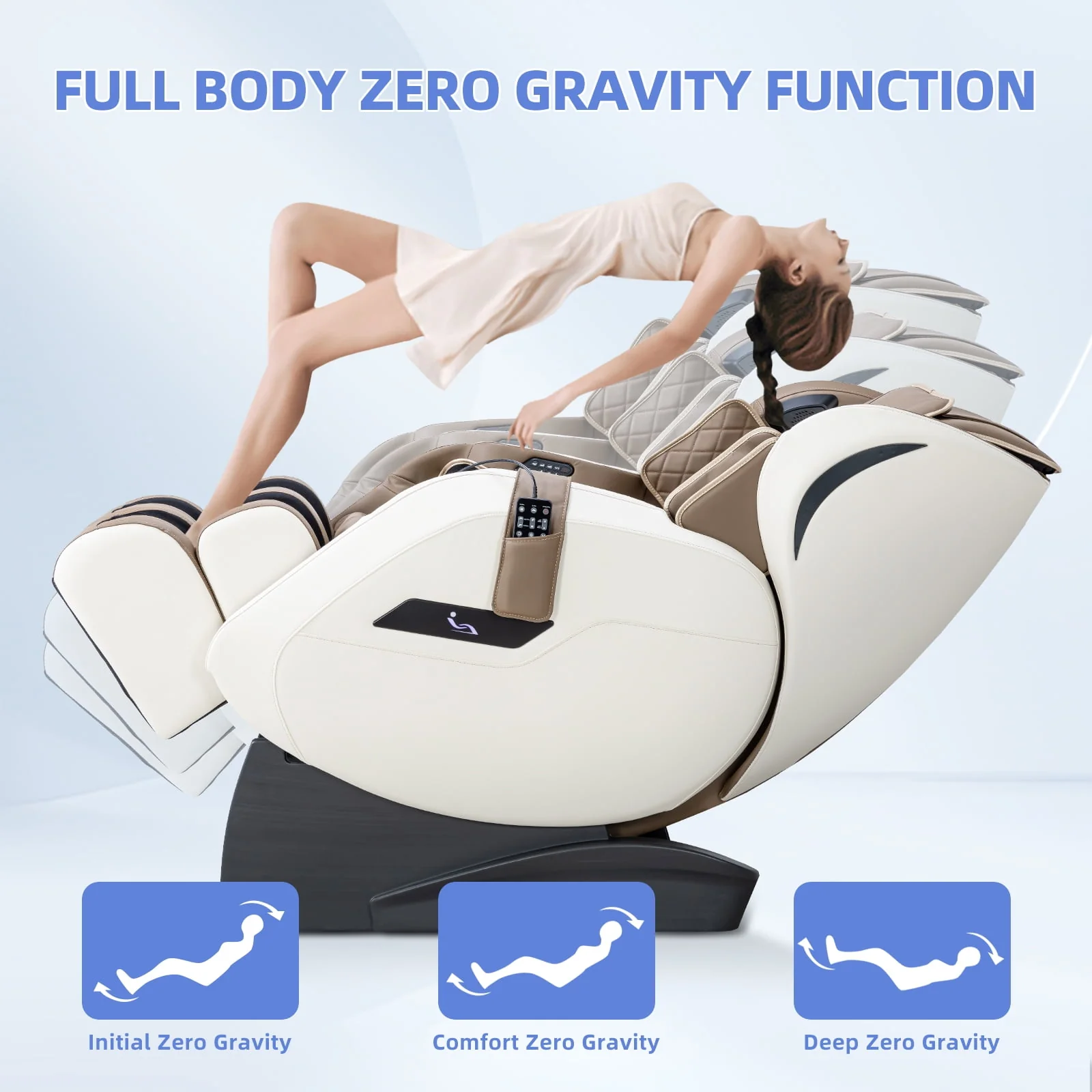 MassaMAX 2024 Assembled Full Body Massage Chair .Zero Gravity Recliner,Bluetooth Speaker in Black