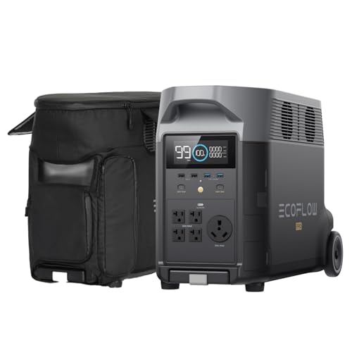EF ECOFLOW Portable Power Station 3600Wh DELTA Pro, 120V AC Outlets x 5, 3600W, 2.7H Fast Charge, Lifepo4 Power Station, Solar Generator for Home Use