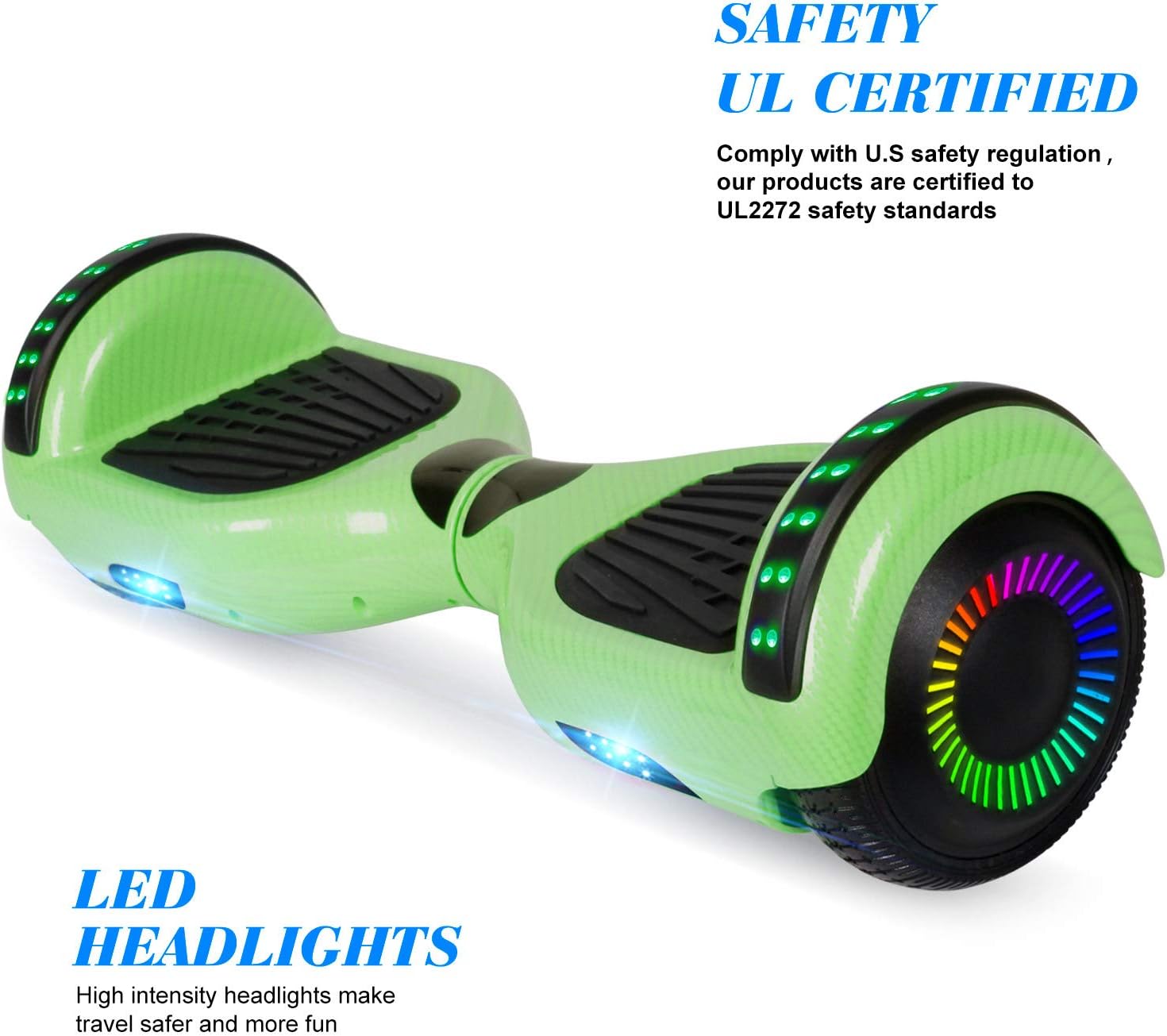 FLYING-ANT Hoverboard, 6.5 Inch Self Balancing Hoverboards with Bluetooth and Flashing LED Lights, Hover Board for Kids Teenagers