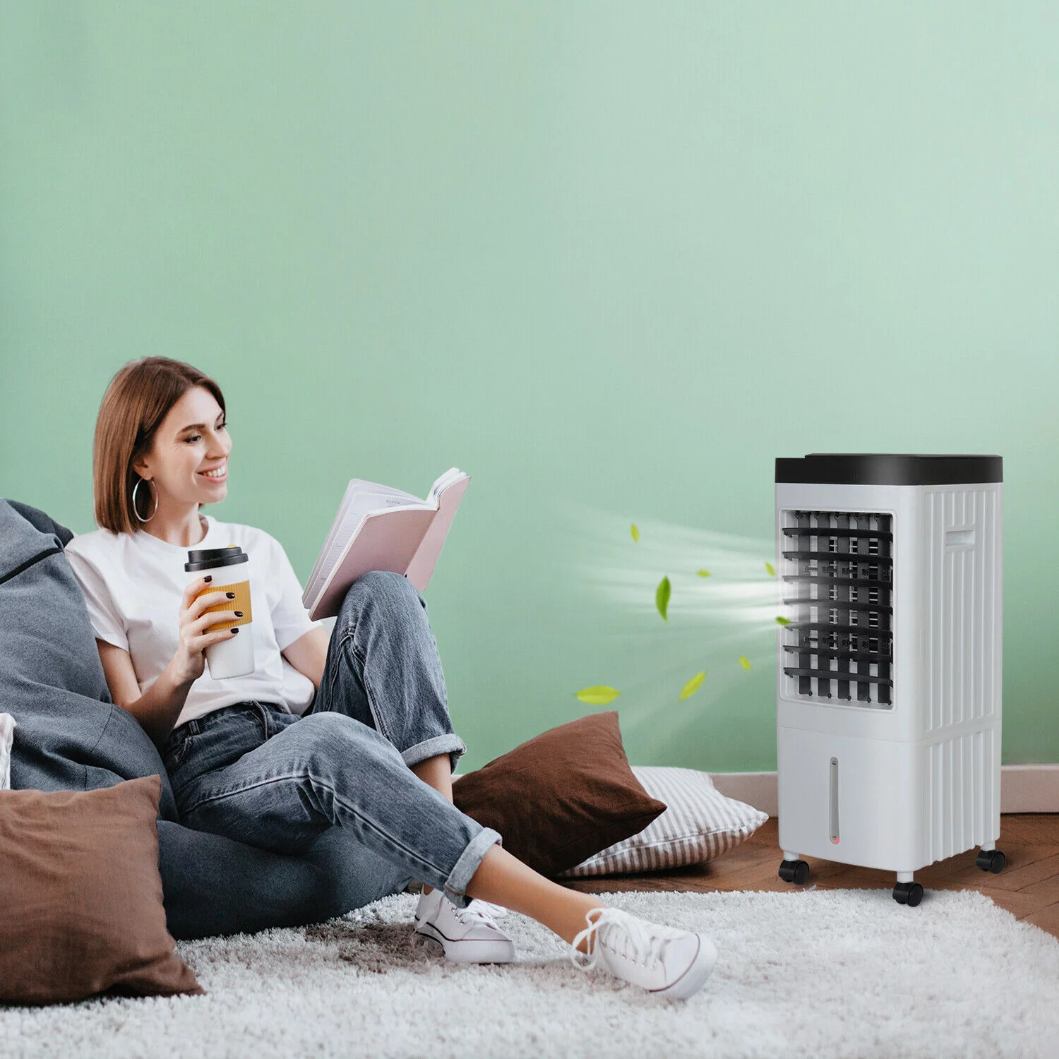 FULLWATT 10L AC Portable Small Air Conditioner Cooling Fan Evaporative Cooler Humidifier