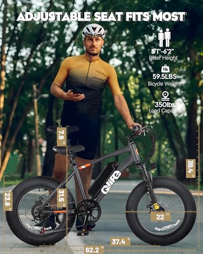 Racer Fat tire Electric Bike for Adults - 28MPH Mountain Ebike with Peak 1200W Brushless Motor, 499Wh Removable Battery