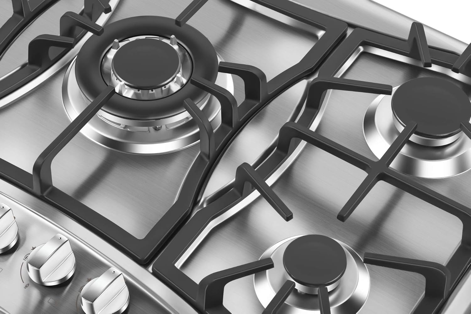 Empava Electric Stove Induction Cooktop Vertical with 2 Burners in Black Vitro Ceramic Smooth Surface Glass 120V, 12 Inch