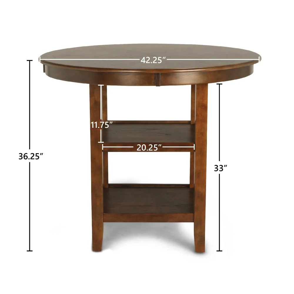 New Classic Furniture Gia 5-Piece Transitional Wood Dining Set in Brown