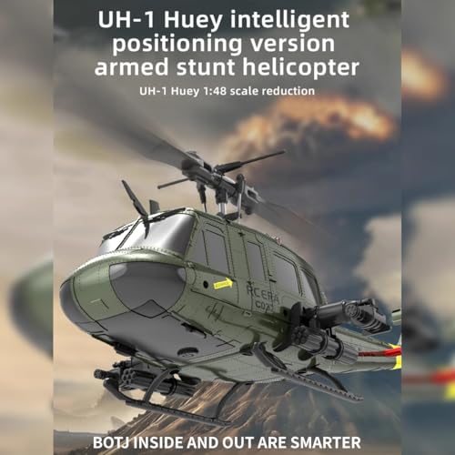 RC Helicopter for Adult, UH-1 Huey Remote Control Helicopter C032 1/48 Scale 2.4G 6CH RC Airplane Model