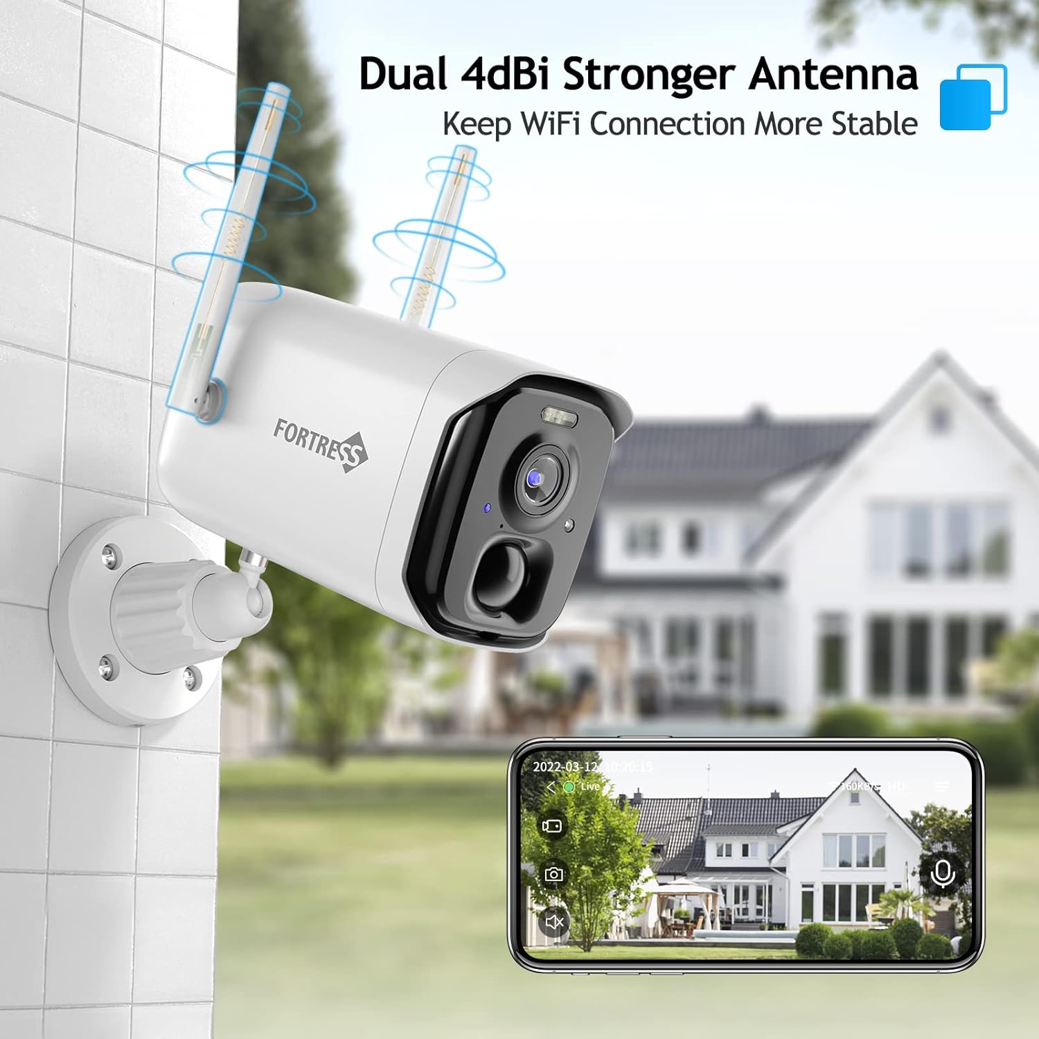 Wireless Security Outdoor 2K Camera, Rechargeable Battery Powered 4MP WiFi Smart Weatherproof Camera with Color Night Vision Spotlight Siren Alarm