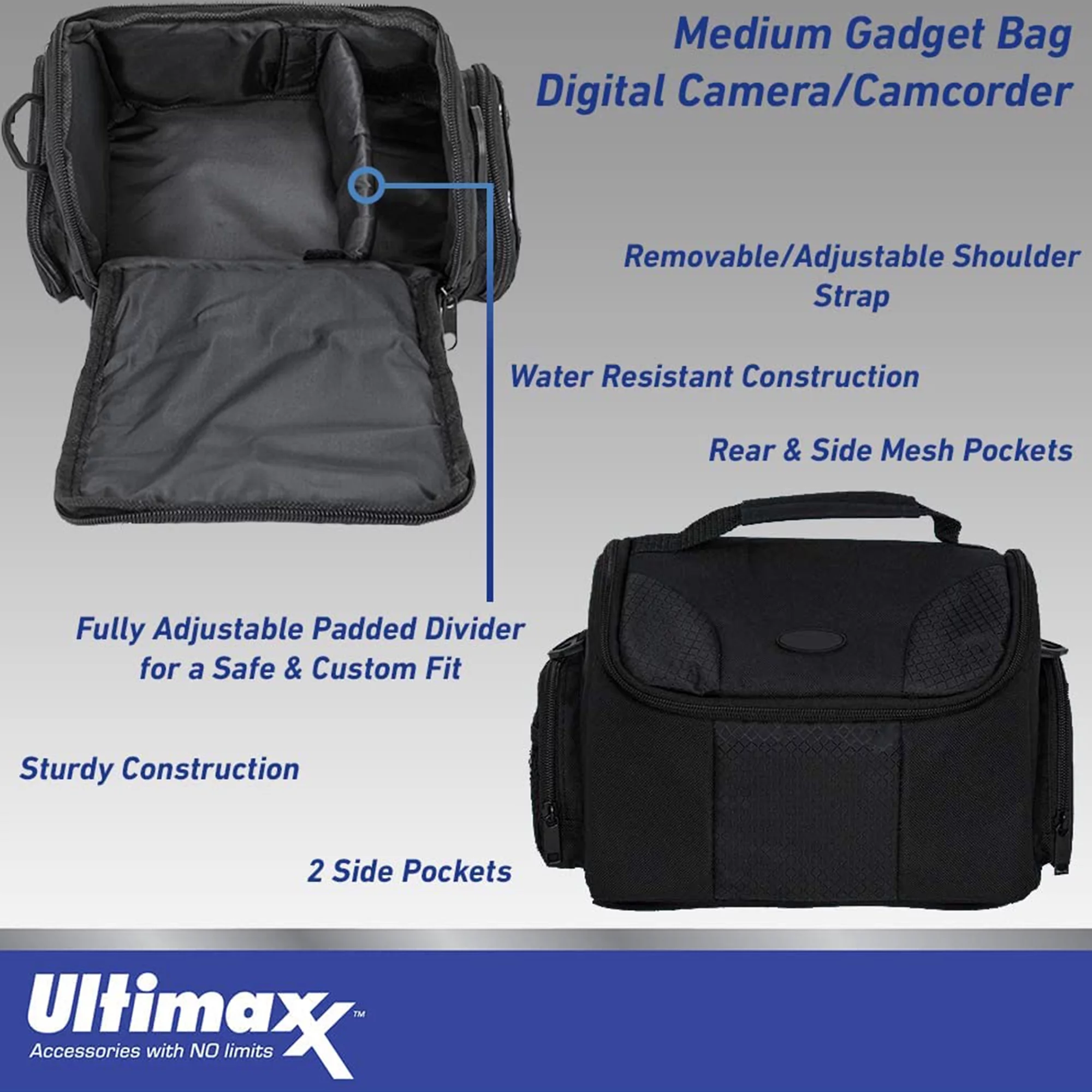Ultimaxx Essential WH-1000XM4 Wireless Noise-Canceling Over-Ear Headphones Bundle (Black) - Includes: Water-Resistant Gadget Bag & More (7pc Bundle)