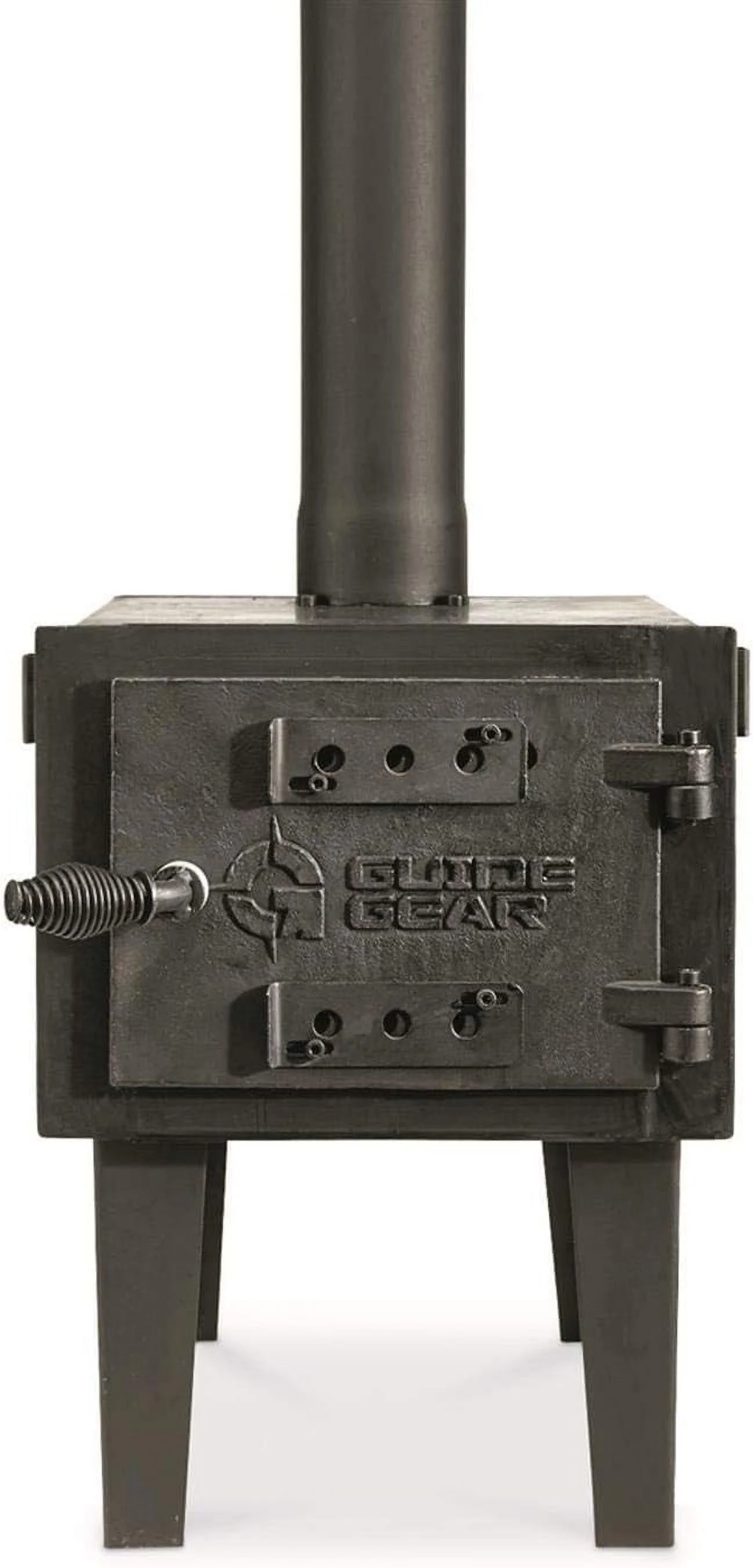 Guide Gear Outdoor Wood Burning Stove, Portable with Chimney Pipe for Cooking, Camping, Tent, Hiking, Fishing, Backpacking
