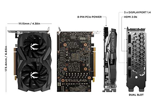 ZOTAC Gaming GeForce GTX 1660 6GB GDDR5 192-bit Gaming Graphics Card, Super Compact, ZT-T16600F-10L