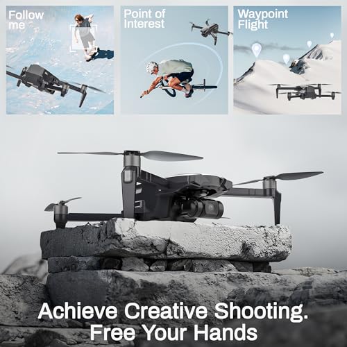 BEZGAR BD901 Drones with Camera for Adults 4K Long Range - Foldable Mini Drone with 4K Video, 3-Axis Gimbal, 3KM Transmission, 23 Mins Flight Time
