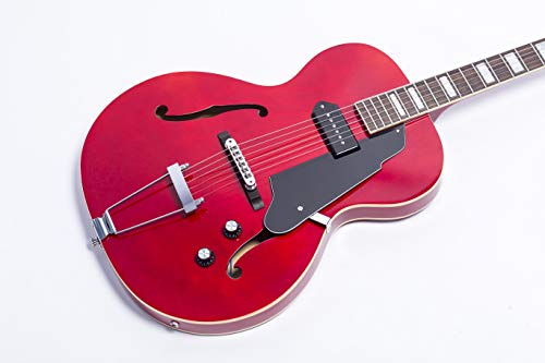GROTE Jazz Electric Guitar Hollow Body Chrome Hardware P90 pickup (RED)