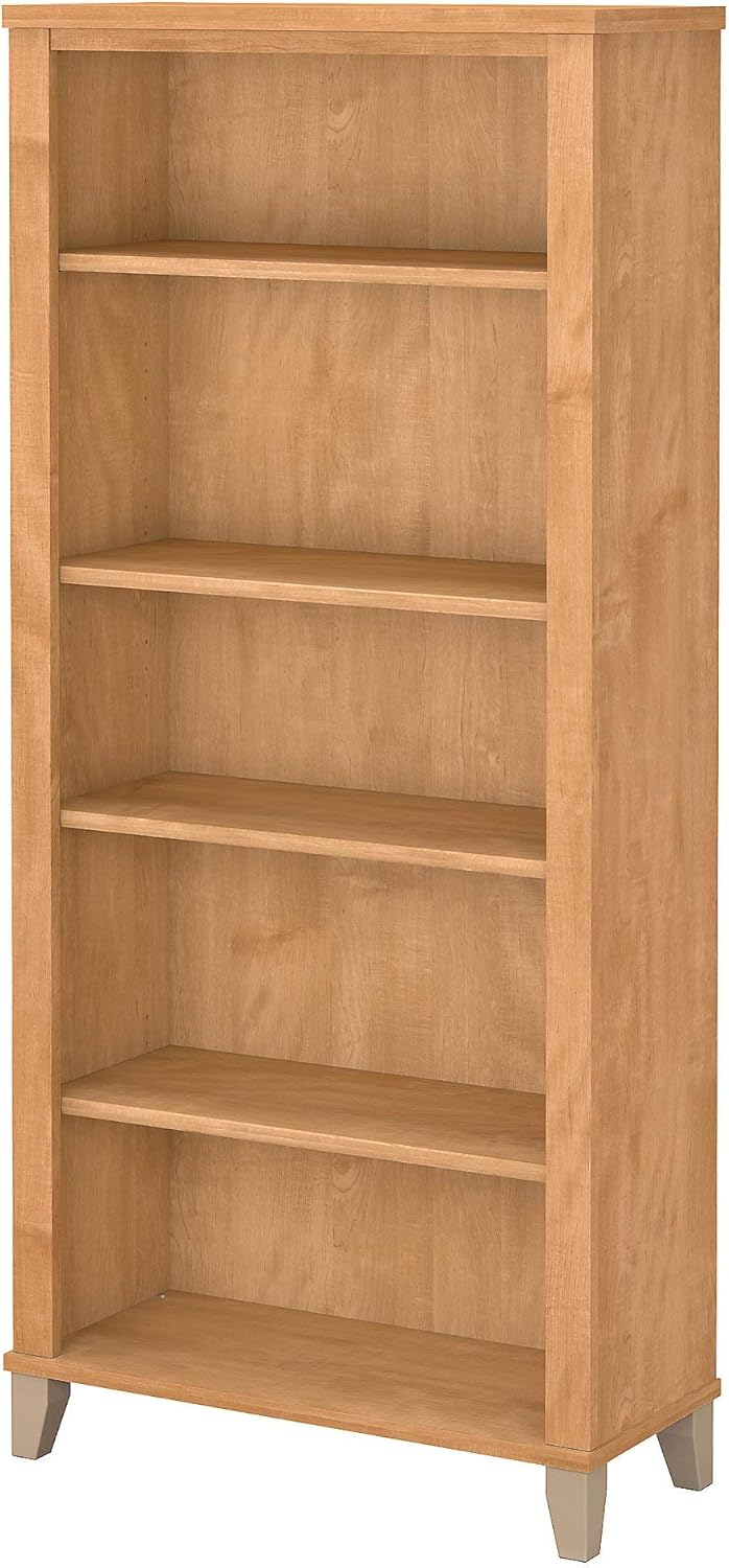 Bush Furniture Tall 5 Shelf Bookcase, Hansen Cherry