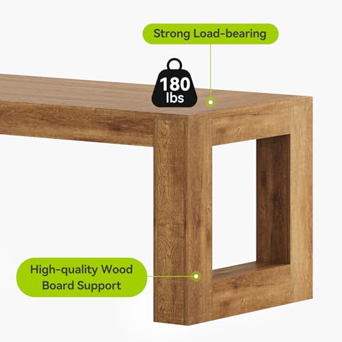 LITTLE TREE 63" L Shaped Executive Desk with Storage, Farmhouse Home Office Desk with 2-Tier Cabinets and Shelves
