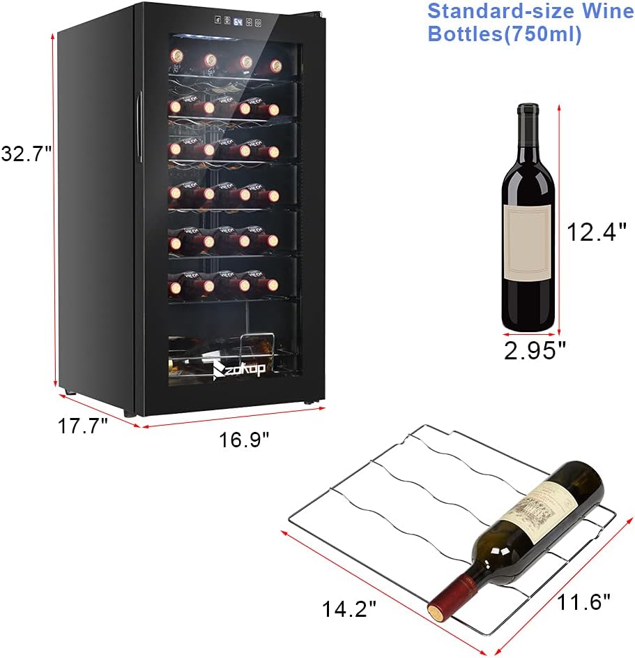 Winado 28 Bottle Compressor Wine Cooler Refrigerator w/Adjustable Temperature